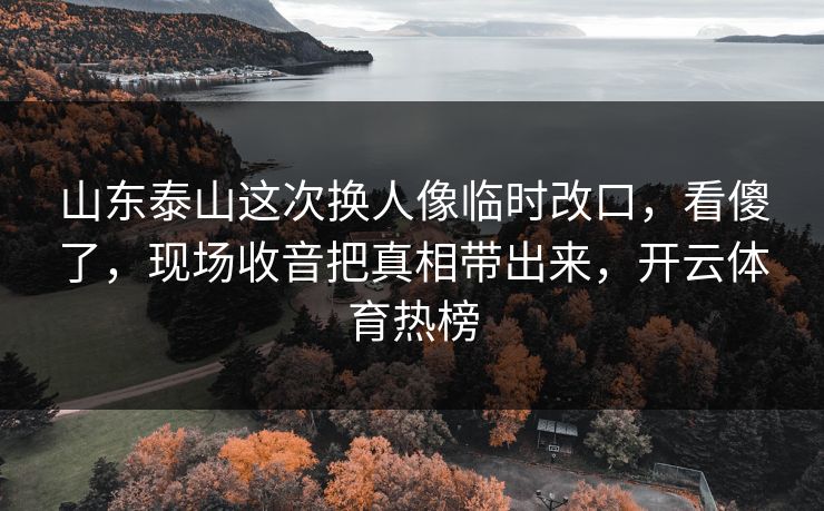 山东泰山这次换人像临时改口，看傻了，现场收音把真相带出来，开云体育热榜